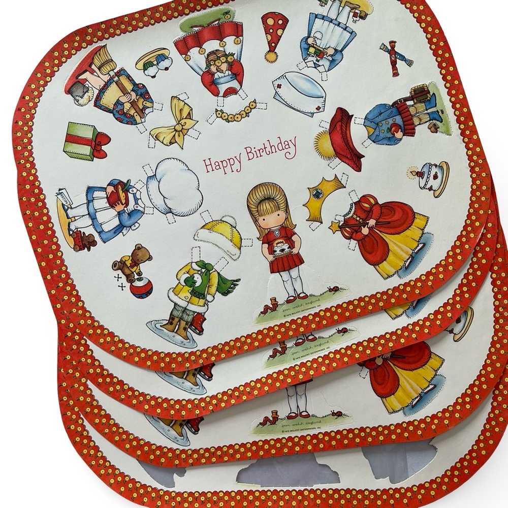 Vintage Collectible Paper Doll Ephemera Bundle, Wrapping Paper, Uncut placemats - Picture 11 of 13